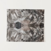 Lone Wolf Geometric Portrait Wandteppich (Vorderseite (Horizontal))