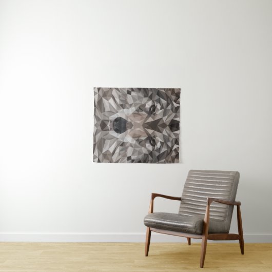 Lone Wolf Geometric Portrait Wandteppich (Beispiel (Horizontal))