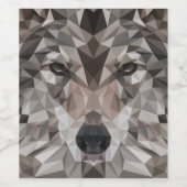 Lone Wolf Geometric Portrait Weinetikett (Einzelnes Label)