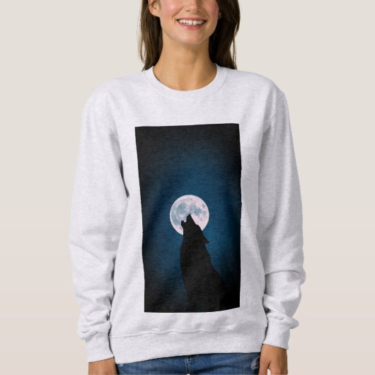 Lone Wolf heult unter dem Mondlicht" Sweatshirt (Vorderseite)