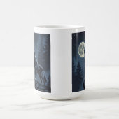 Lone Wolf Howling at the Moon Night Forest Art Kaffeetasse (Mittel)