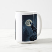 Lone Wolf Howling at the Moon Night Forest Art Kaffeetasse (VorderseiteRechts)