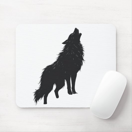 🐺 Lone Wolf Howling Design Maus Pads Mousepad (Mit Mouse)
