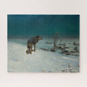 Lone Wolf im Schnee Puzzle