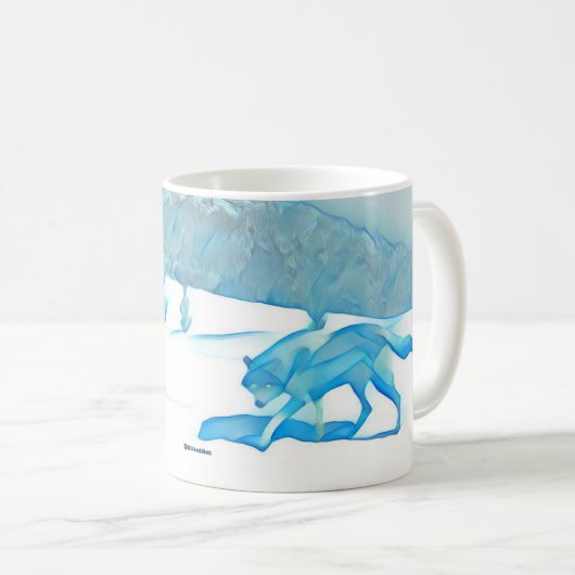 Lone Wolf im WInter Kaffeetasse (VorderseiteRechts)