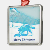 Lone Wolf im Winter Ornament Aus Metall (Links)