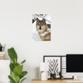 Lone Wolf in Snow Poster (Heimbüro)