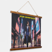 Lone Wolf Leistung Wandteppich Mit Holzrahmen (Gewinkelt)