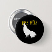 Lone Wolf Male Sigma Modern Minimalistisch Button (Vorne & Hinten)