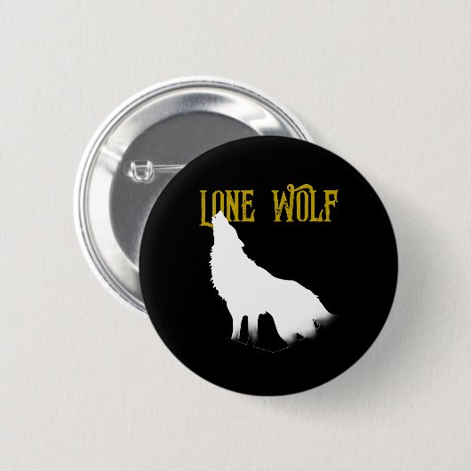 Lone Wolf Male Sigma Modern Minimalistisch Button (Vorne & Hinten)
