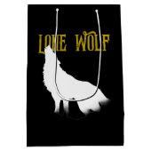 Lone Wolf Male Sigma Modern Minimalistisch Mittlere Geschenktüte (Rückseite)
