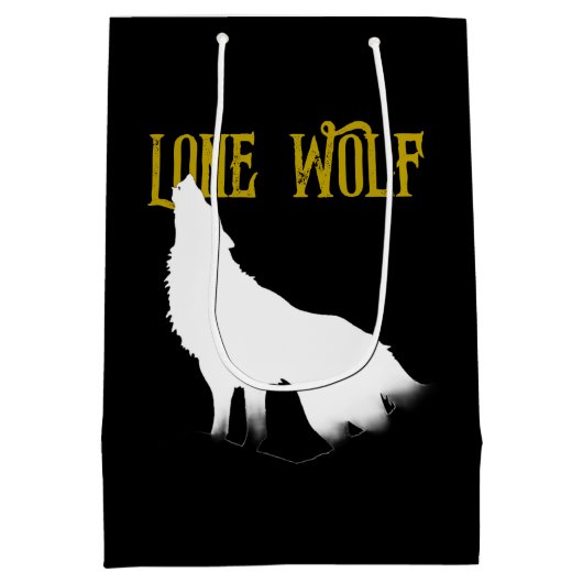Lone Wolf Male Sigma Modern Minimalistisch Mittlere Geschenktüte (Rückseite)