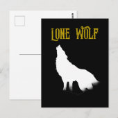 Lone Wolf Male Sigma Modern Minimalistisch Postkarte (Vorne/Hinten)
