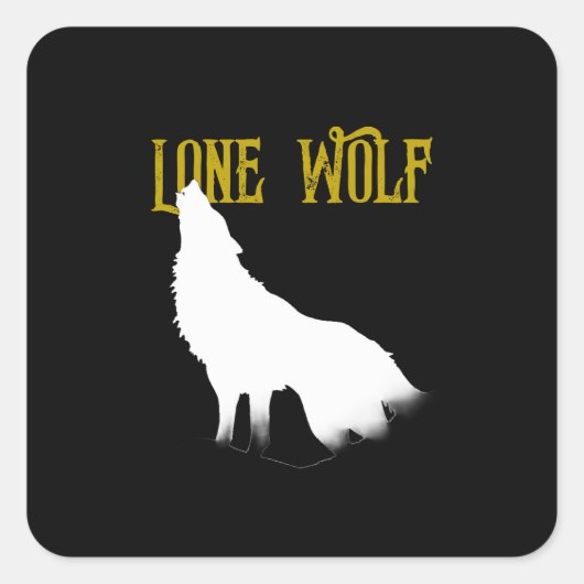 Lone Wolf Male Sigma Modern Minimalistisch Quadratischer Aufkleber (Vorderseite)