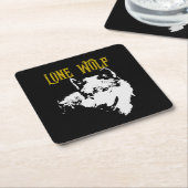 Lone Wolf Male Sigma Modern Minimalistisch Rechteckiger Pappuntersetzer (angewinkelt)