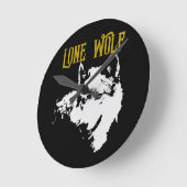 Lone Wolf Male Sigma Modern Minimalistisch Runde Wanduhr (Winkel)