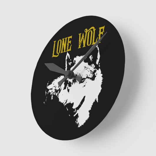 Lone Wolf Male Sigma Modern Minimalistisch Runde Wanduhr (Winkel)