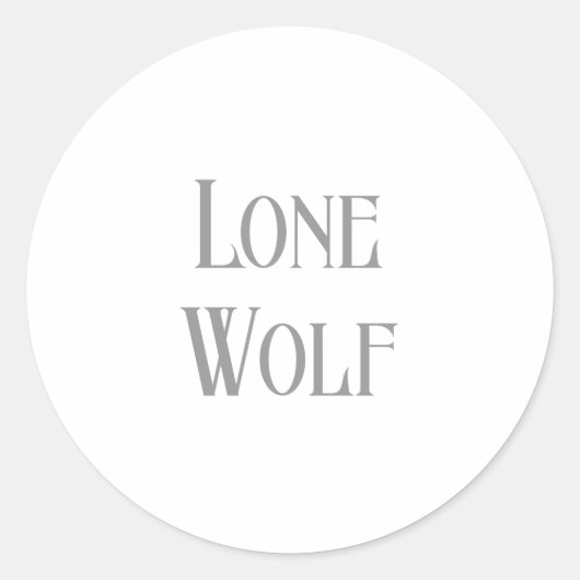 Lone Wolf Male Sigma Modern Minimalistisch Runder Aufkleber (Vorderseite)