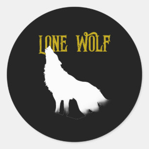 Lone Wolf Male Sigma Modern Minimalistisch Runder Aufkleber