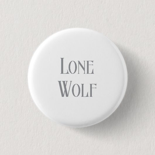 Lone Wolf Männlich Sigma Modern Minimalistisch Button (Vorderseite)