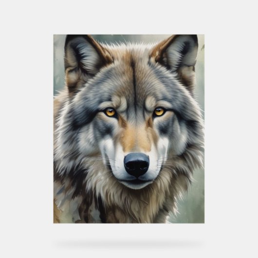 Lone Wolf Motivierend Inspiration Art Acrylschild (Vorderseite)