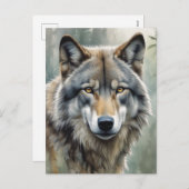 Lone Wolf Motivierend Inspiration Art Feiertagspostkarte (Vorne/Hinten)