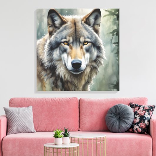 Lone Wolf Motivierend Inspiration Art Leinwanddruck (Insitu (Wohnzimmer))