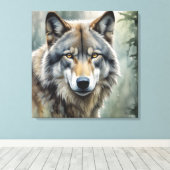 Lone Wolf Motivierend Inspiration Art Leinwanddruck (Insitu (Holzboden))