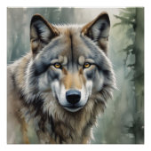 Lone Wolf Motivierend Inspiration Art Poster (Vorderseite)