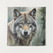 Lone Wolf Motivierend Inspiration Art Wandteppich (Vorderseite)