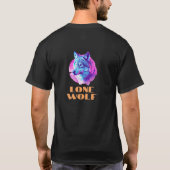"Lone Wolf" oder Ihre Botschaft, Dynamic Wolf Art T-Shirt (Rückseite)