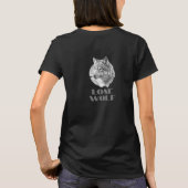 "Lone Wolf" oder Ihre Botschaft, Graue Wolfskunst  T-Shirt (Rückseite)