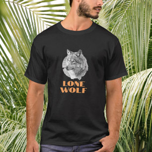 "Lone Wolf" oder Ihre Botschaft, Gray Wolf Art T-Shirt