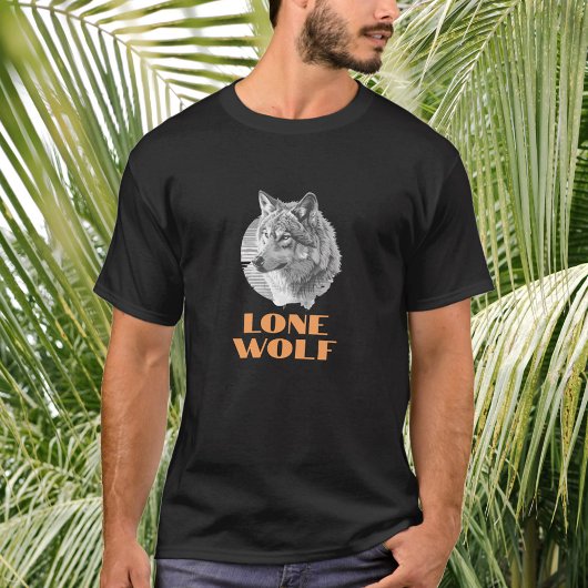 "Lone Wolf" oder Ihre Botschaft, Gray Wolf Art T-Shirt