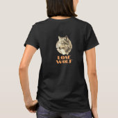 "Lone Wolf" oder Ihre Botschaft, Sepia Wolf Art T-Shirt (Rückseite)