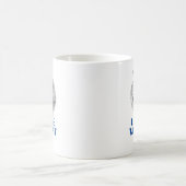 "Lone Wolf" oder Ihre Nachricht, Grauer Wolf, Blau Kaffeetasse (Mittel)