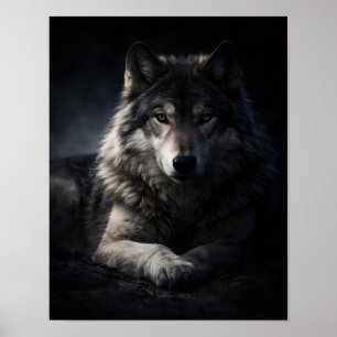 Lone Wolf Poster 11x14 – Moody Wolf Wandkunst