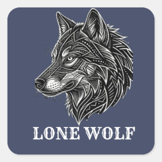 LONE WOLF QUADRATISCHER AUFKLEBER