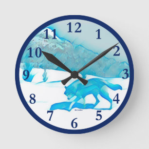 Lone Wolf Runde Wanduhr