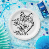 Lone Wolf Sketch Pappteller (Party)