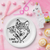 Lone Wolf Sketch Pappteller (Party)