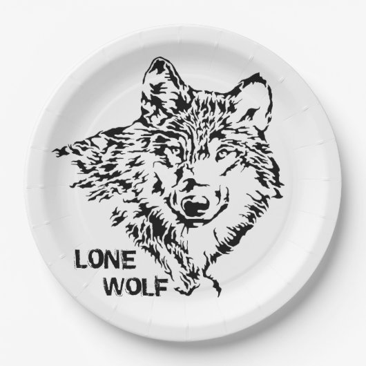 Lone Wolf Sketch Pappteller (Vorderseite)