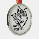 Lone Wolf Sketch Silbernes Ornament (Rechts)