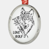 Lone Wolf Sketch Silbernes Ornament (Links)