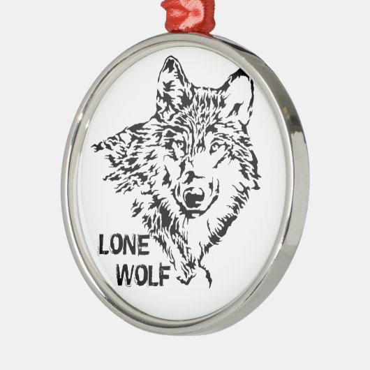 Lone Wolf Sketch Silbernes Ornament (Links)