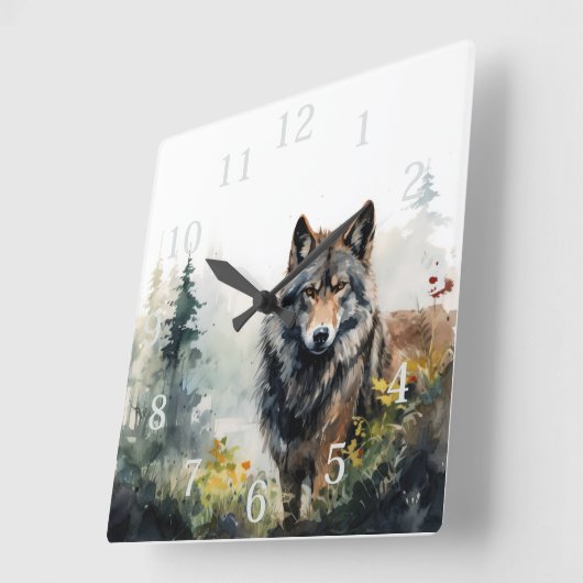 Lone Wolf Square Acrylwand Uhr (Winkel)