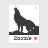 Lone Wolf Standing on a Hill Black Blue Pop Art Aufkleber (Blatt)