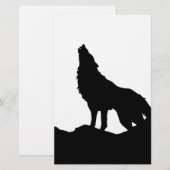 Lone Wolf Stehend auf einem Hügel Briefpapier (Vorne/Hinten)
