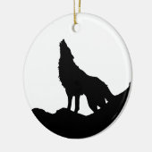 Lone Wolf Stehend auf einem Hügel Keramikornament (Links)