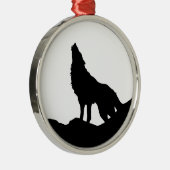 Lone Wolf Stehend auf einem Hügel Ornament Aus Metall (Rechts)